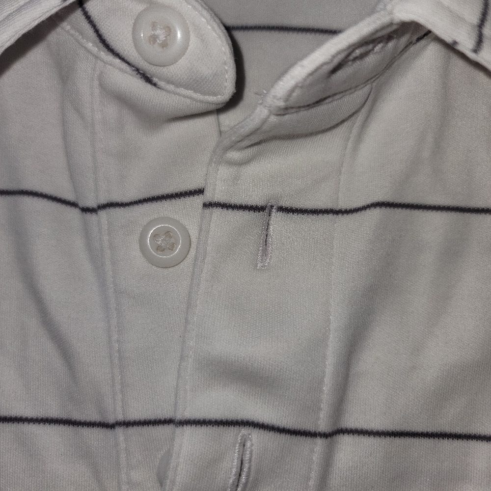 Untuckit White Horizontal Strip Short Sleeve Collared Golf Polo Mens Sz 2XL - Picture 8 of 8